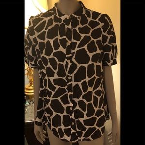 Banana Republic cow print  top XLg